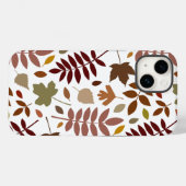 Fallen Blätter Muster Herbstfarben auf Weiß Case-Mate iPhone Hülle (Rückseite (Horizontal))