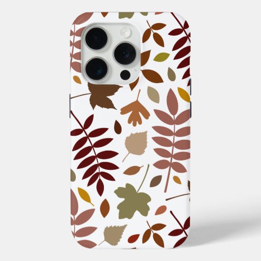 Fallen Blätter Muster Herbstfarben auf Weiß Case-Mate iPhone Hülle (Rückseite)