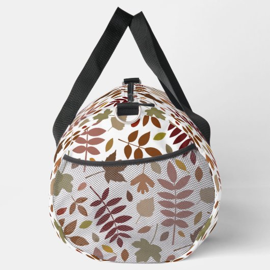 Fallen Blätter Muster Herbstfarben auf Weiß Duffle Bag (Rechts)