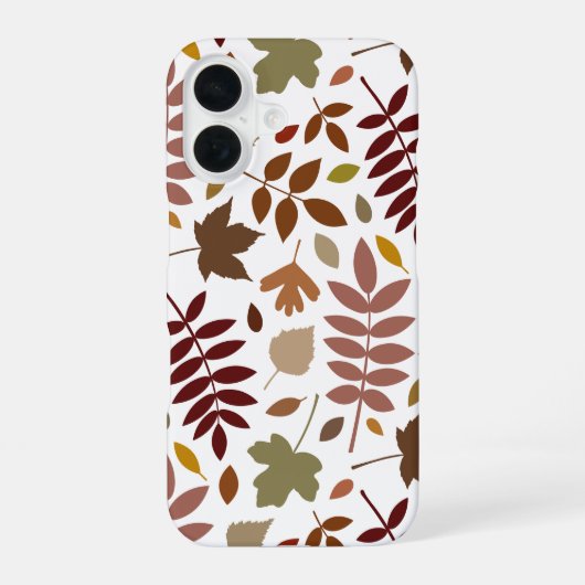 Fallen Blätter Muster Herbstfarben auf Weiß iPhone 16 Hülle (Rückseite)