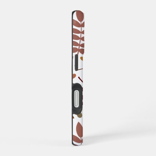 Fallen Blätter Muster Herbstfarben auf Weiß iPhone 16 Hülle (Rechte Seite)