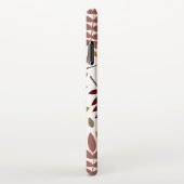 Fallen Blätter Muster Herbstfarben auf Weiß iPhone Hülle (Rechte Seite)