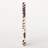 Fallen Blätter Muster Herbstfarben auf Weiß iPhone Hülle (Linke Seite)