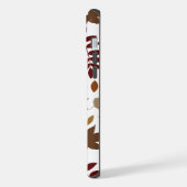 Fallen Blätter Muster Herbstfarben auf Weiß iPhone Hülle (Linke Seite)