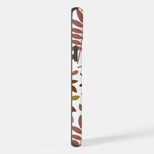 Fallen Blätter Muster Herbstfarben auf Weiß iPhone Hülle (Rechte Seite)