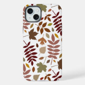 Fallen Blätter Muster Herbstfarben auf Weiß iPhone Hülle (Rückseite)