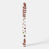 Fallen Blätter Muster Herbstfarben auf Weiß iPhone Hülle (Rechte Seite)