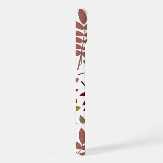 Fallen Blätter Muster Herbstfarben auf Weiß iPhone Hülle (Rechte Seite)