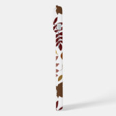 Fallen Blätter Muster Herbstfarben auf Weiß iPhone Hülle (Linke Seite)