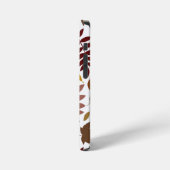 Fallen Blätter Muster Herbstfarben auf Weiß iPhone Hülle (Linke Seite)