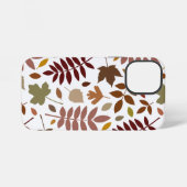 Fallen Blätter Muster Herbstfarben auf Weiß iPhone Hülle (Rückseite (Horizontal))