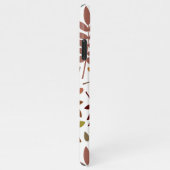 Fallen Blätter Muster Herbstfarben auf Weiß iPhone Hülle (Rechte Seite)