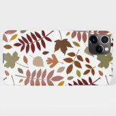 Fallen Blätter Muster Herbstfarben auf Weiß iPhone Hülle (Rückseite (Horizontal))