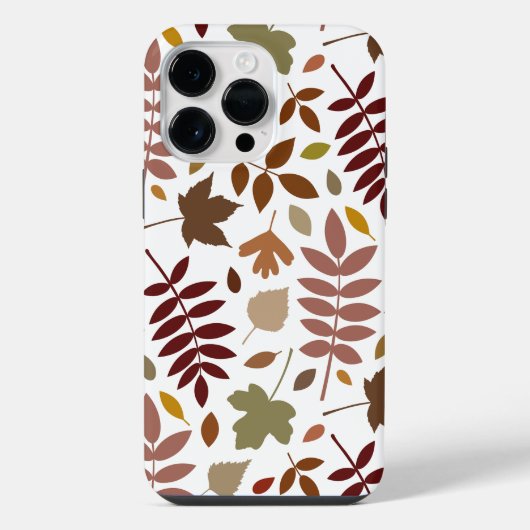 Fallen Blätter Muster Herbstfarben auf Weiß iPhone Hülle (Rückseite)
