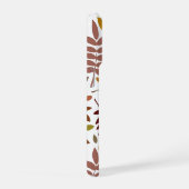 Fallen Blätter Muster Herbstfarben auf Weiß iPhone Hülle (Rechte Seite)