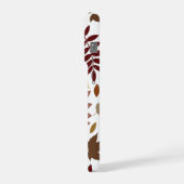 Fallen Blätter Muster Herbstfarben auf Weiß iPhone Hülle (Linke Seite)