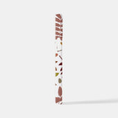 Fallen Blätter Muster Herbstfarben auf Weiß iPhone Hülle (Rechte Seite)