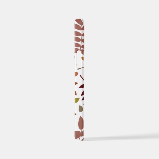 Fallen Blätter Muster Herbstfarben auf Weiß iPhone Hülle (Rechte Seite)