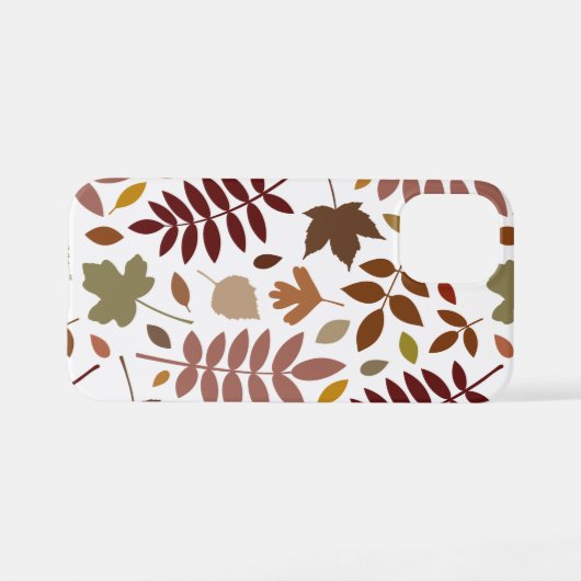 Fallen Blätter Muster Herbstfarben auf Weiß iPhone Hülle (Rückseite (Horizontal))