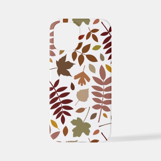 Fallen Blätter Muster Herbstfarben auf Weiß iPhone Hülle (Rückseite)