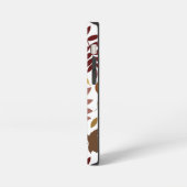 Fallen Blätter Muster Herbstfarben auf Weiß iPhone Hülle (Linke Seite)