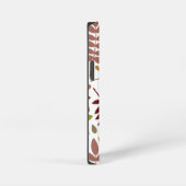 Fallen Blätter Muster Herbstfarben auf Weiß iPhone Hülle (Rechte Seite)