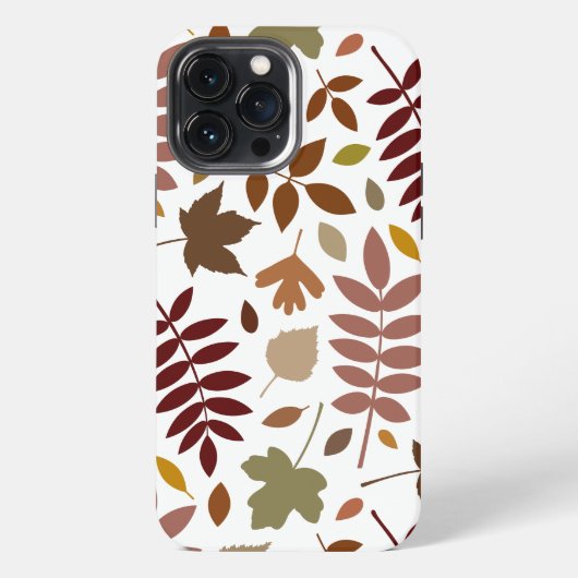 Fallen Blätter Muster Herbstfarben auf Weiß iPhone Hülle (Rückseite)