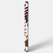 Fallen Blätter Muster Herbstfarben auf Weiß iPhone Hülle (Linke Seite)