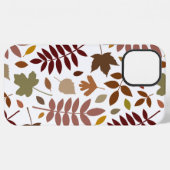 Fallen Blätter Muster Herbstfarben auf Weiß iPhone Hülle (Rückseite (Horizontal))