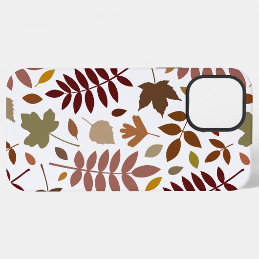 Fallen Blätter Muster Herbstfarben auf Weiß iPhone Hülle (Rückseite (Horizontal))