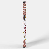 Fallen Blätter Muster Herbstfarben auf Weiß iPhone Hülle (Rechte Seite)