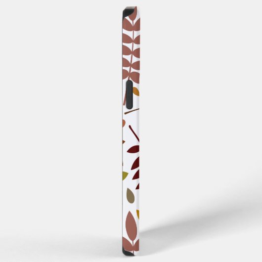 Fallen Blätter Muster Herbstfarben auf Weiß iPhone Hülle (Rechte Seite)