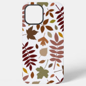 Fallen Blätter Muster Herbstfarben auf Weiß iPhone Hülle (Rückseite)