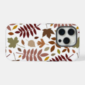 Fallen Blätter Muster Herbstfarben auf Weiß iPhone Hülle (Rückseite (Horizontal))