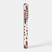 Fallen Blätter Muster Herbstfarben auf Weiß iPhone Hülle (Rechte Seite)