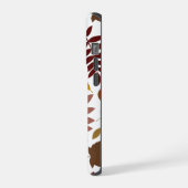 Fallen Blätter Muster Herbstfarben auf Weiß iPhone Hülle (Linke Seite)