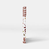 Fallen Blätter Muster Herbstfarben auf Weiß iPhone Hülle (Rechte Seite)