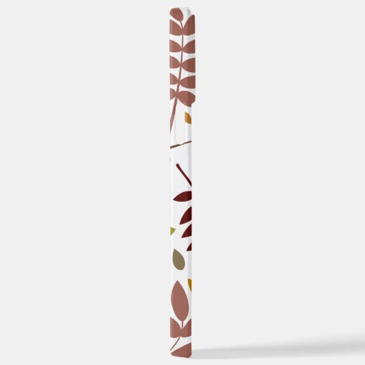 Fallen Blätter Muster Herbstfarben auf Weiß iPhone Hülle (Rechte Seite)