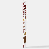 Fallen Blätter Muster Herbstfarben auf Weiß iPhone Hülle (Linke Seite)