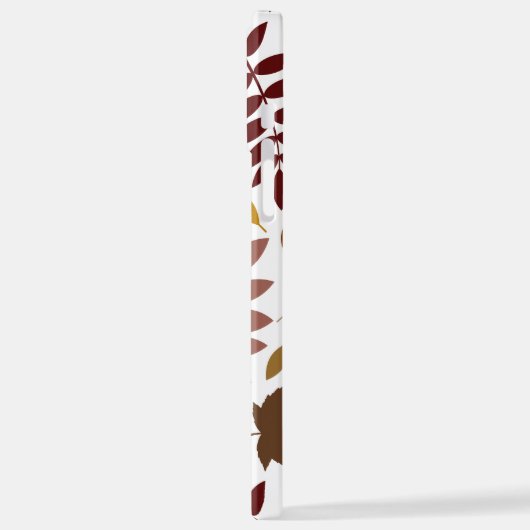 Fallen Blätter Muster Herbstfarben auf Weiß iPhone Hülle (Linke Seite)