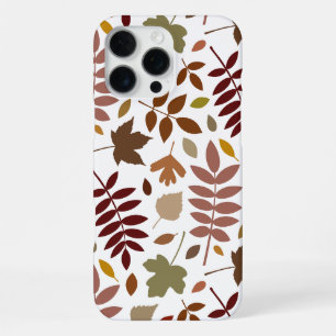 Fallen Blätter Muster Herbstfarben auf Weiß iPhone 16 Pro Max Hülle