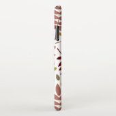 Fallen Blätter Muster Herbstfarben auf Weiß iPhone Hülle (Rechte Seite)