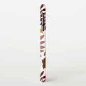 Fallen Blätter Muster Herbstfarben auf Weiß iPhone Hülle (Linke Seite)