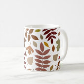 Fallen Blätter Muster Herbstfarben auf Weiß Kaffeetasse (VorderseiteRechts)