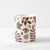 Fallen Blätter Muster Herbstfarben auf Weiß Kaffeetasse (Mittel)