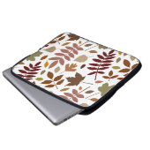 Fallen Blätter Muster Herbstfarben auf Weiß Laptopschutzhülle (Vorne Knopf)