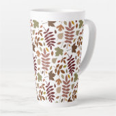 Fallen Blätter Muster Herbstfarben auf Weiß Milchtasse (Rechte Ecke)