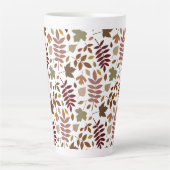 Fallen Blätter Muster Herbstfarben auf Weiß Milchtasse (Vorderseite)