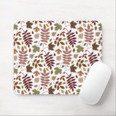 Fallen Blätter Muster Herbstfarben auf Weiß Mousepad (Mit Mouse)