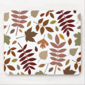 Fallen Blätter Muster Herbstfarben auf Weiß Mousepad (Vorne)